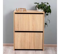 Обувница Letta Мальта Лайт вертикальная, 2 секции, дуб сонома, 59x77x22 см L135584