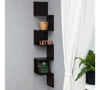 Навесная угловая полка Letta венге, 250x1388x250 мм L2624