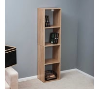 Стеллаж Letta Quattro 4 секции, дуб сонома, 362x1396x280 мм L3063