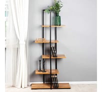 Стеллаж Letta Tokyo lite ЛДСП, дуб вотан, черный металл, 752x1520x290 мм LMK1260101