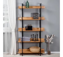 Стеллаж Letta Tokyo Plus ЛДСП, дуб вотан, черный металл, 900x1758x290 мм LMK1250101