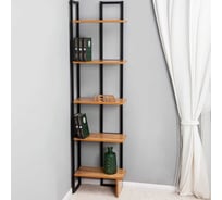 Стеллаж Letta Tokyo угловой, ЛДСП, дуб вотан, черный металл, 470x1758x232 мм LMK1270101 32025174