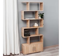 Стеллаж Letta Zett с дверками и с ручками, дуб сонома 730x1750x230 мм L366942