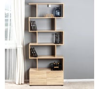 Стеллаж Letta Zett с 2 дверками, дуб сонома, 730x1757x250 мм L3670