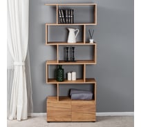 Стеллаж Letta Zett с 2 дверками, дуб крафт золотой, 730x1757x250 мм L36701