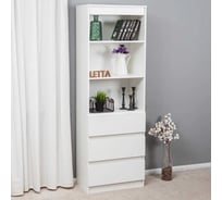Стеллаж Letta Пакс с 3 ящиками, белое тиснение, 600x1800x340 мм L14014 32024646