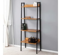 Стеллаж-этажерка Letta Tokyo ЛДСП, дуб вотан, черный металл, 580x1544x320 мм LMK1100101