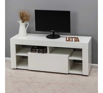 Тумба под ТВ Letta Лофт плюс белое тиснение, 1090x477x350 мм L2938