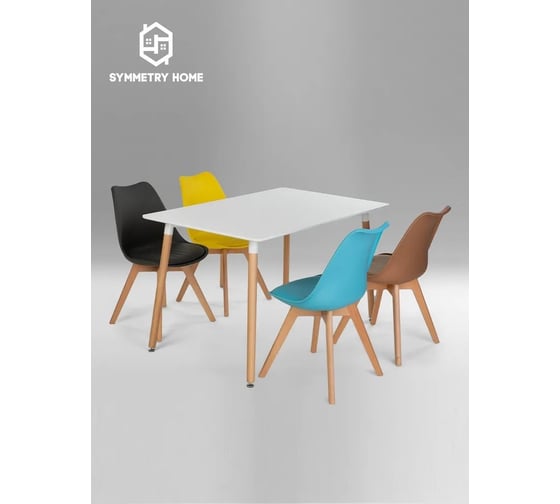 Стул мягкий Leon Group в стиле eames dsw, голубой SH1804M-BLU1
