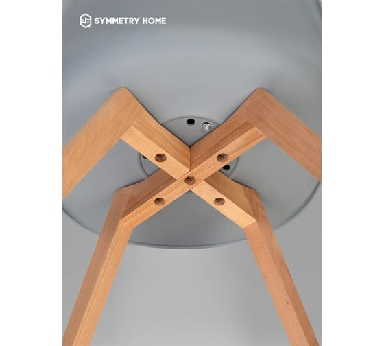 Стул мягкий Leon Group в стиле eames dsw, светло-серый SH1804M-LG1