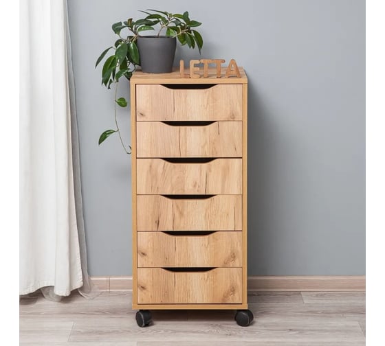 Комод-тумба офисная Letta Praga 6 ящиков дуб крафт золотой 400x860x410 L13202 1
