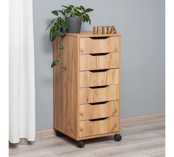 Комод-тумба офисная Letta Praga 6 ящиков дуб крафт золотой 400x860x410 L13202