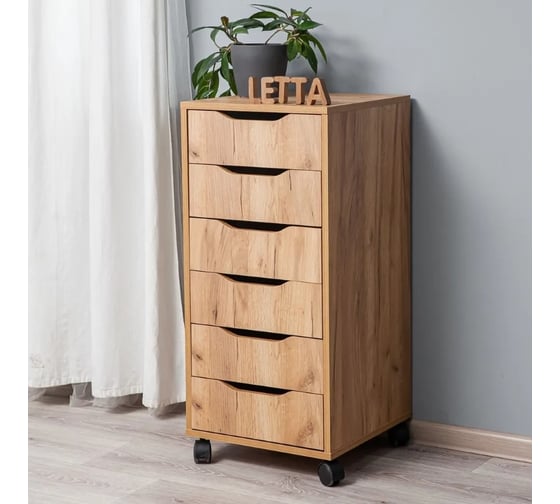 Комод-тумба офисная Letta Praga 6 ящиков дуб крафт золотой 400x860x410 L13202