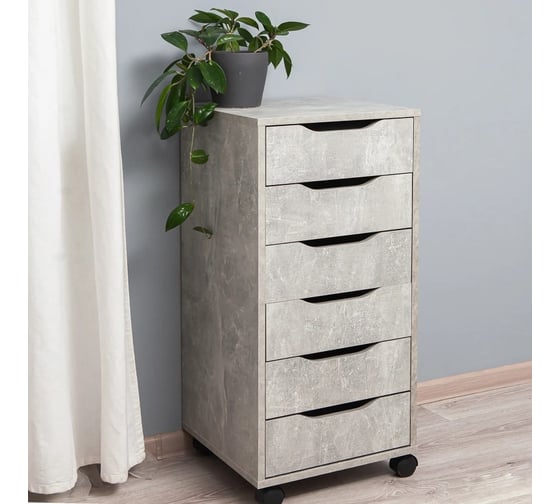 Комод-тумба офисная Letta Praga 6 ящиков бетон 400x860x410 L13204