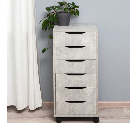 Комод-тумба офисная Letta Praga 6 ящиков бетон 400x860x410 L13204