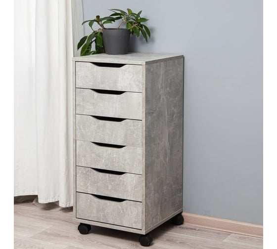 Комод-тумба офисная Letta Praga 6 ящиков бетон 400x860x410 L13204