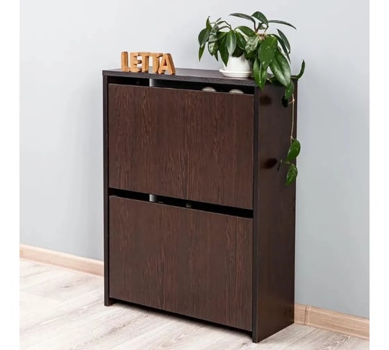 Обувница Letta Мальта Лайт вертикальная 2 секции венге 59x77x22 L135583