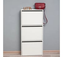 Обувница Letta Ультра вертикальная 3 секции белое тиснение 532x1122x170 L3620