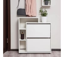 Обувница Letta Ультра плюс вертикальная 2 секции белое тиснение 750x859x246 L3544