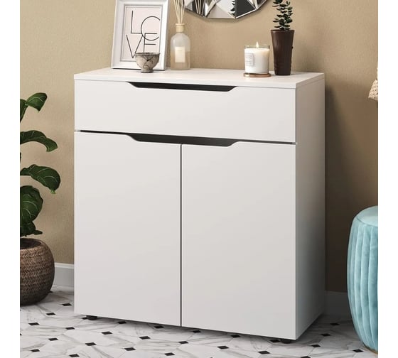 Комод Letta Praga Plus белое тиснение 750x810x360 L140007