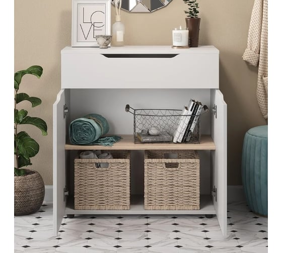 Комод Letta Praga Plus белое тиснение 750x810x360 L140007