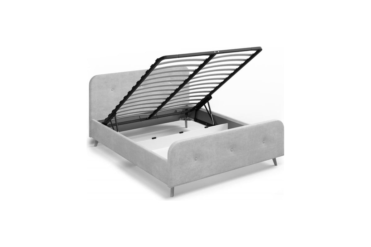 Кровать Мебельград Сиерра 1200 стандарт аура серый, с ортопедическим 