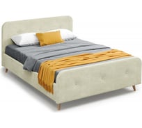 Кровать Мебельград Сиерра 1600 стандарт торонто светло-бежевый, с ортопедическим основанием, подъемным механизмом и бельевым ящиком 62060