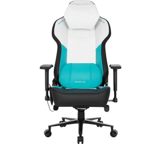 Кресло компьютерное игровое ZONE 51 IMPULSE White-Blue массажное Z51-IMP-WB