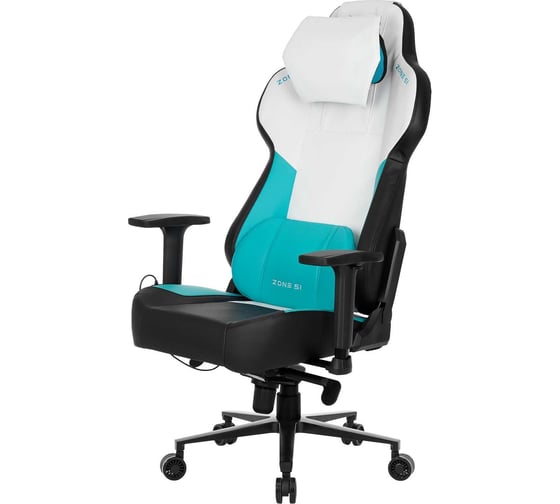 Кресло компьютерное игровое ZONE 51 IMPULSE White-Blue массажное Z51-IMP-WB