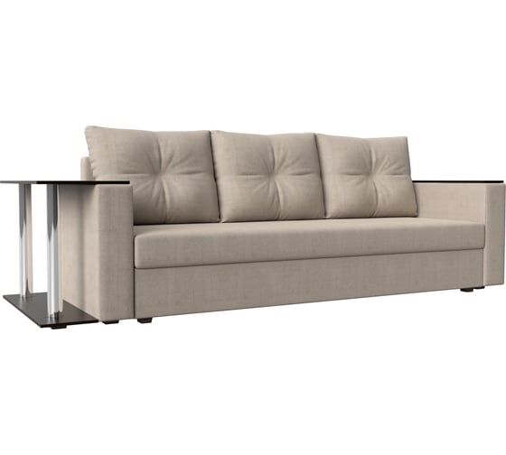 Прямой диван со столом слева Лига диванов атланта лайт 112487 1