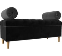 Банкетка Лига диванов Глория велюр черный и серый 113668