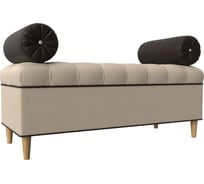 Банкетка Лига диванов Глория экокожа бежевый и коричневый 29278