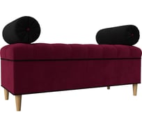 Банкетка Лига диванов Глория микровельвет бордовый и черный 113673