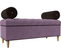 Банкетка Лига диванов Глория микровельвет сиреневый и коричневый 113681