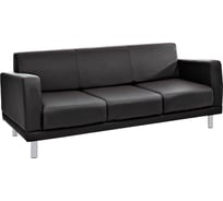 Диван Фабрикант Кожа иск., PV, 1 (черный), AL Милан 3х-местный 4610097305535