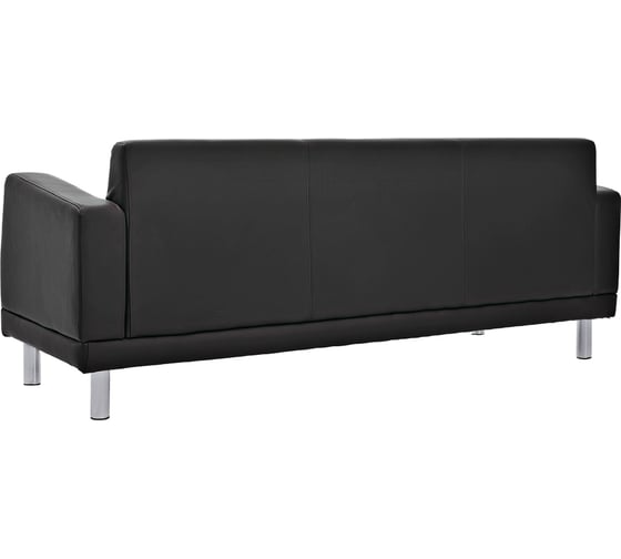 Диван Фабрикант Кожа иск., PV, 1 (черный), AL Милан 3х-местный 4610097305535