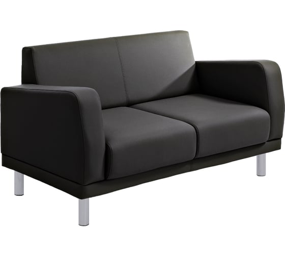 Диван Фабрикант Кожа иск., PV, 1 (черный), AL Милан 2х-местный 4610097306976