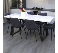 Стол ИП Тарасова А.В. Berner белый муар/стекло белый глянец 404538