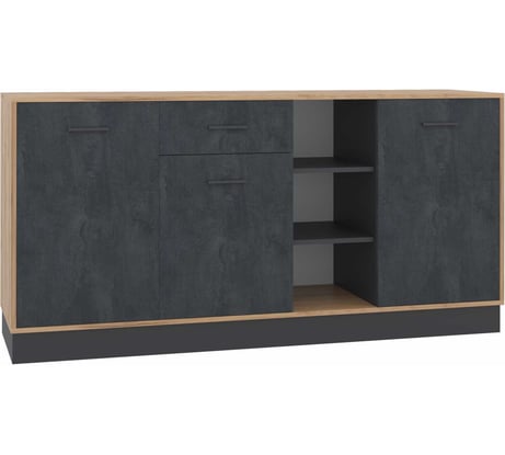 Комод Woodville Леви 170 дуб крафт золотой\черный\угольный камень 563860