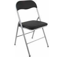 Стул складной BRABIX Golf Cf-007, серебристый каркас, кожзам черный 532891