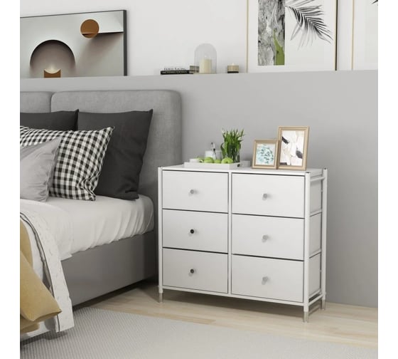 Комод-макси плюс ESTARES COMMOD classic 3F-6D-WHITE/SILVER УУО00004594