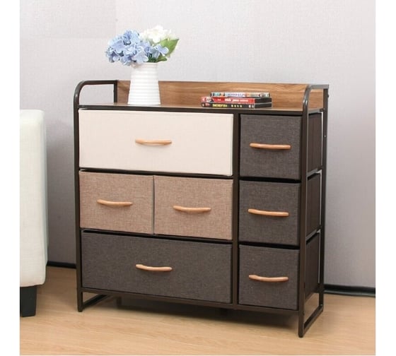 Комод-микс ESTARES COMMOD 3F-7D-MIXBROWN-80x29x78.5 УУ000003449
