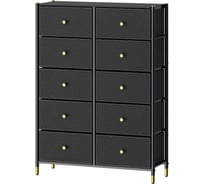 Комод семейный плюс ESTARES COMMOD classic 5F-10D-BLACK/GOLD УУО00004599