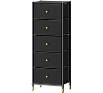 Комод-пенал плюс ESTARES COMMOD classic 5F-5D-BLACK/GOLD УУО00004591