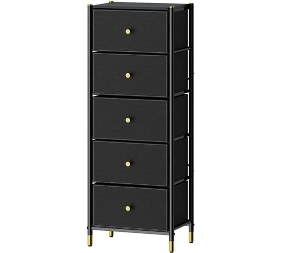 Комод-пенал плюс ESTARES COMMOD classic 5F-5D-BLACK/GOLD УУО00004591