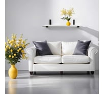 Полка ЭЛИМЕТ Премиум 60x20 см белая с кронштейнами черного цвета БП-00003551