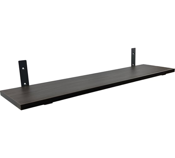 Полка ЭЛИМЕТ 80x20 см венге с кронштейнами 200x120x30 черного цвета БП-00003567