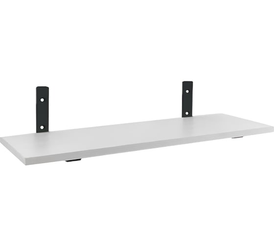 Полка ЭЛИМЕТ Премиум 60x20 см белая с кронштейнами 200x120x30 черного цвета БП-00003552