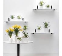 Полка ЭЛИМЕТ Премиум 80x20 см белая с кронштейнами черного цвета БП-00003545