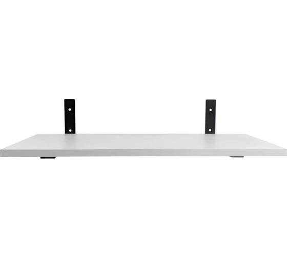 Полка ЭЛИМЕТ Премиум 80x20 см белая с кронштейнами 200x120x30 черного цвета БП-00003546